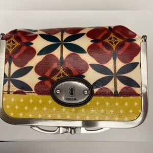 Fossil Women's Floral Clutch - Red and Yellow